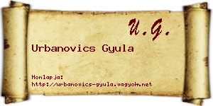 Urbanovics Gyula névjegykártya